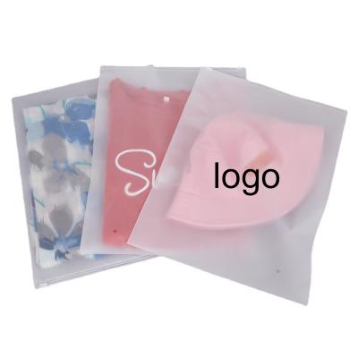 China High Quality Recyclable Large Size Custom Logo PE Zipper Zipper Clear Frosted Bag Small Size Clear Matte For Garment Packaging for sale