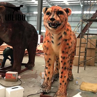 China Life size animatronic animal leopard playground outdoor jungle animal for sale