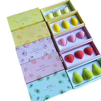 China Facial Private Label Makeup Sponge Peach Strawberry Pear Lemon Avocado Non-latex Set Non-latex Ultramo Frute Makeup Egg Makeup Sponge Beauty Logo breath for sale