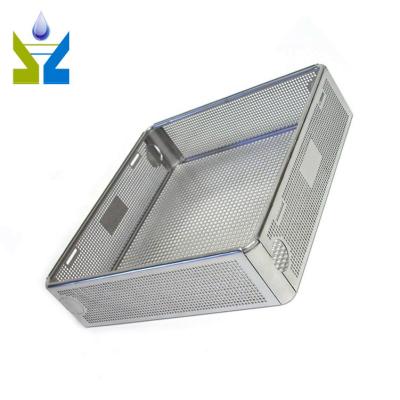 China Factory Supply Metal Good Quality Perforated Mesh Sterilization Medical Baskets 20cm x 30cm X 8cm for sale