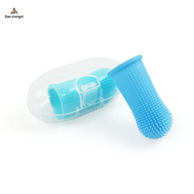 China Viable Non-Toxic Silica Pet Bath Silicone Gloves Massage Brush Bathing Tool Silicone Pet Finger Toothbrush For Cat And Dog for sale