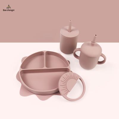 China Wholesale Viable Feeding Bowl Dish Eco Baby Tableware Dinner Dish Food Bpa Free Suction For Baby Set for sale