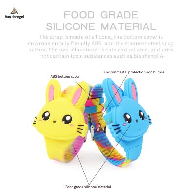 China Wholesale Silicone Mini Bracelet Strap Led Display Auto Date Kids Rabbit Toy Waterproof Digital Led Watch Cartoon Watch for sale