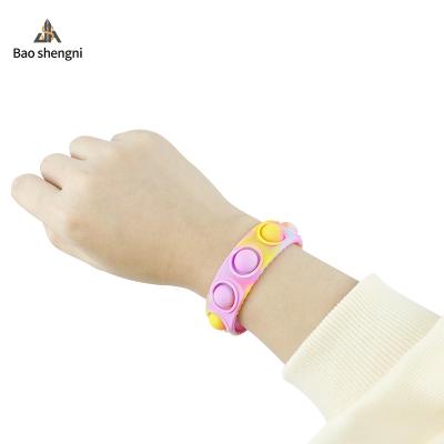 China LED Display Fashion and Lovely Color Draw Kids Girls Rings Silicone Bubble Bands for Birthday Party Gift Watchbands for sale