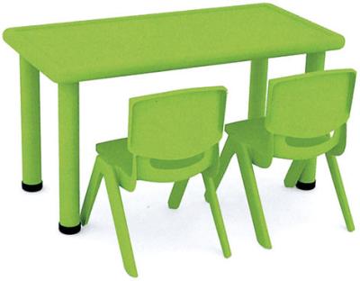 China kids furniture green color table and chairs plastic school desk for sale