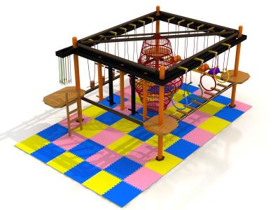 China children climbing equipment challenging game area rope course with one level for sale