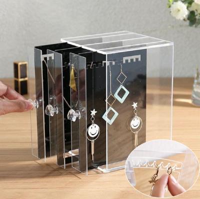 中国 JAYI Custom Clear Black Acrylic Jewelry Stand Organizer Holder Earrings Ring Necklace Display Rack 販売のため