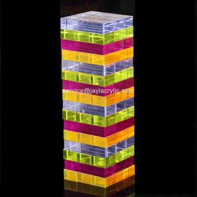 China Top Ranking Clear Acrylic Board Game Tumble Tower Game Set Acrylic Stacking Block Te koop