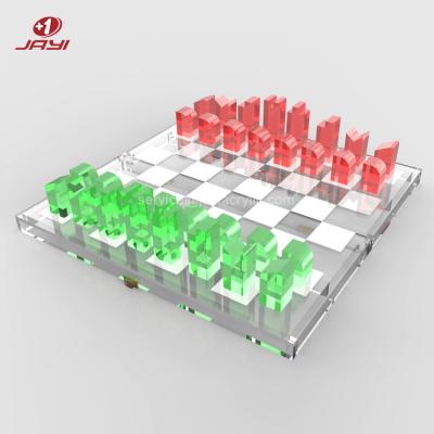 Китай JAYI Clear Acrylic Chess Game Colorful Transparent Acrylic Chess Game Set продается