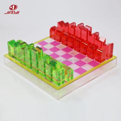 中国 JAYI Luxury Custom Personalized Lucite Backgammon Crystal Acrylic Board Chess Pieces Game Set 販売のため