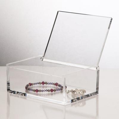 China Rectangular clear acrylic cube jewelry display case box for sale