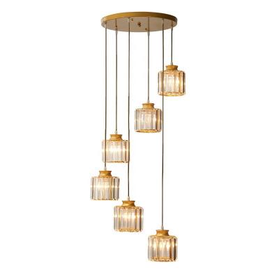 China Modern Hanging Glass Iron Pendant Light LED Bubbles Ceiling Lamp Ball Glass Fixture Lighting Staircase Chandeliers for sale