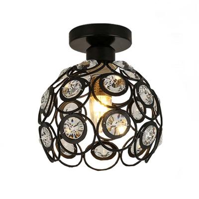 China Creative Modern Simple Crystal European Balcony Entrance Light Small Corridor Iron Personality Ceiling Lamp for sale