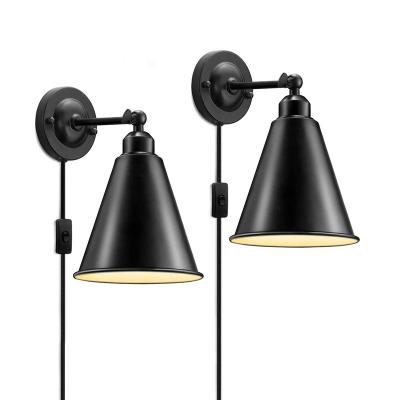 China Retro Industrial Iron Swing Arm Wall Lamp Inserts Wall Lamp with E26 Switch Base Suitable for Dining Room Bedhead Bedroom Porch for sale