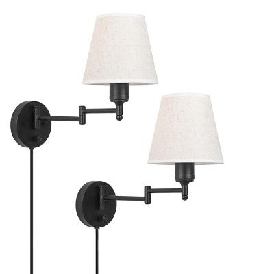 China American Iron Swing Arm Wall Lamp 2 Sets Plug In Wall Lamp With Switch for sale