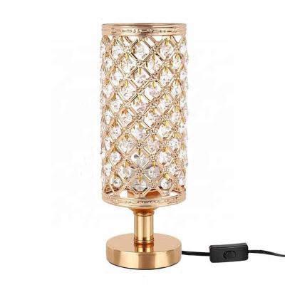 China Iron Modern home decoration luxury custom iron Led crystal table lamp Night lamp Bedside lamp family bedroom for sale