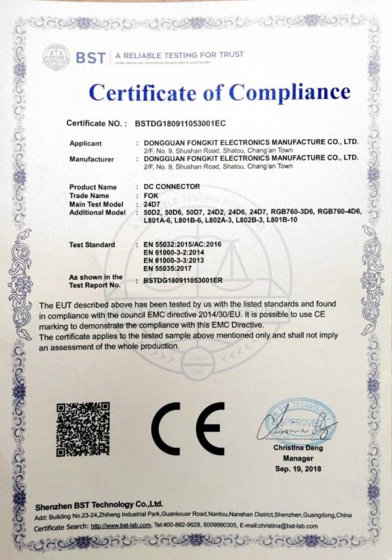 CE - Dongguan Fongkit Electronics Manufacture Co., Ltd.