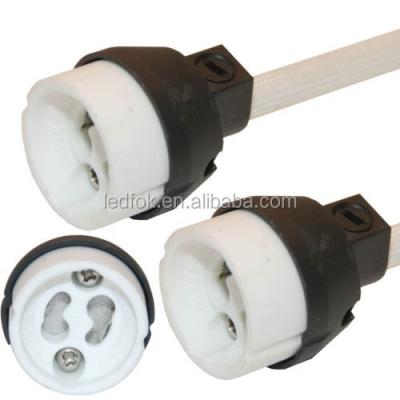 China Screw GU10 LED Halogen Bulb Wire Connector Socket, Ceramic GU10 Lamp Holder for sale