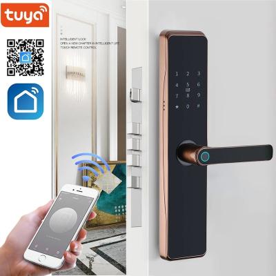 China Tuya Wirelss Smart Lock With Wifi Aluminum Alloy Fingerprint Unlock Support USB Emergency Charging Handle Adjustable Z9 Direction for sale