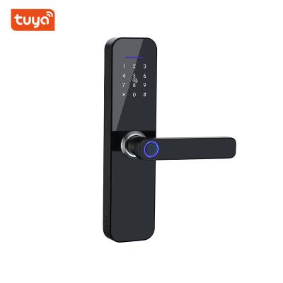 China Wifi Electronic Smart Door Lock With Tuya APP Remotely Biometric Fingerprint Smart Card Password Key Unlock F5 for sale