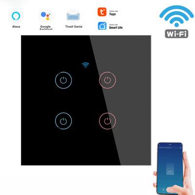 China Tuya Life Smart WiFi Touch Wall Switch 1/2/3/4Gang EU Voice Control Works with Alexa Google Home No Wire Required SW02 for sale