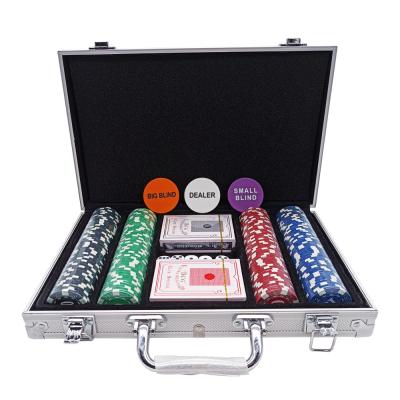 China ABS Chips Set High Quality Poker Chips Suitcase Including Poker, 200PCS Gambling Game Dealers, Cuts and Chips on Sale for sale