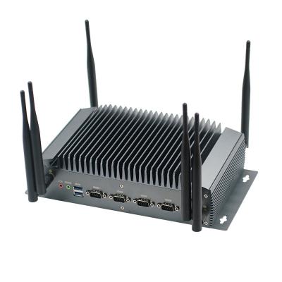 China Fanless Industrial Mini PC 11th Gen Tiger Lake With 3*LAN 4*USB Industrial Mini PC 300*156*78mm for sale