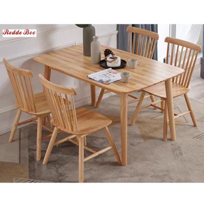 China Hot sale contemporary design burlywood dining table sets with 4 chairs for sale