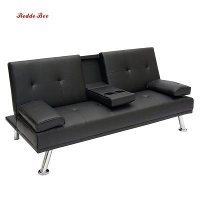 China Convertible Cheap Black Used Sofa Bed Foldable Futon Home Furniture for sale