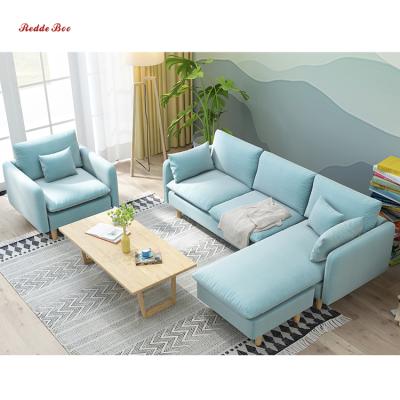 China Hot Selling Couch Sofa Set Modern Home Design Fabric Furniture Corner Sofa For Living Room L Shape Sofa A09 for sale