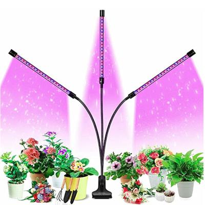 China Seed Starting Light Clip 3 Head Indoor Plant Vegetable Grow Head Desktop LED Grow Light 2022 With 9 Dimmable Settings for sale