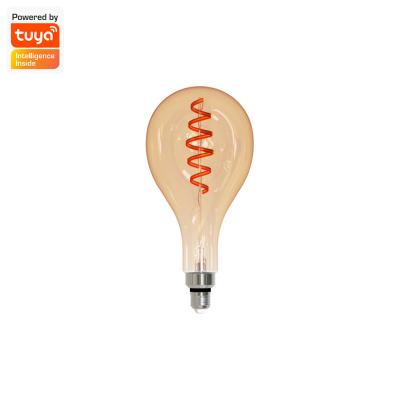 China Residential amber filament PS160 1800-2700K Wi-Fi smart bulb tuya smart home E27 4.9W led bulb filament for sale