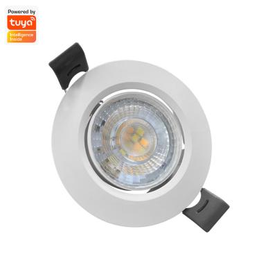 China EUROPEAN: 2700K-6500K, RGB+CCT adjustable white tuya smart recessed led downlight COB changing+dimming LED RGBCW Wi-Fi for sale