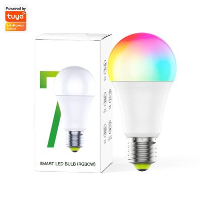 China Tuya Alexa 9W E27 Residential Dimmable WiFi LED RGB+White Home Lamp Light Smart Wifi Bulb for sale