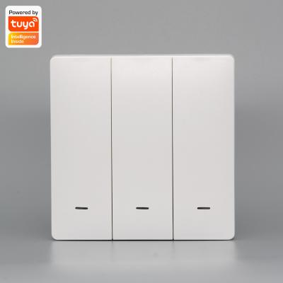 China UK PC Eu type smart smart switch 3gang L+N (wifi) button tuya wall smart switch for sale