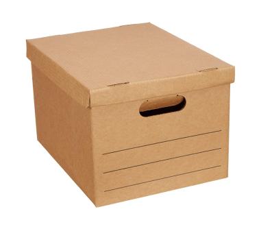 China Handmade Kraft Premium Strong Corrugated Cardboard Quality Moving Boxes With Lid And Handles Large Capacity Storage Box For Moving for sale