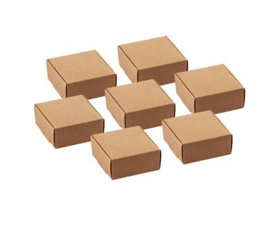 China Brown Handmade High Quality Small Cardboard Boxes Sturdy Kraft Paper Gift Boxes For Jewelry Accessories Handmade Soap for sale