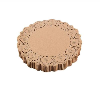 China Minimalist Stylish Design Eco Friendly 12 Inch Round Modern Light Brown Paper Placemats Place Mats For Foods for sale