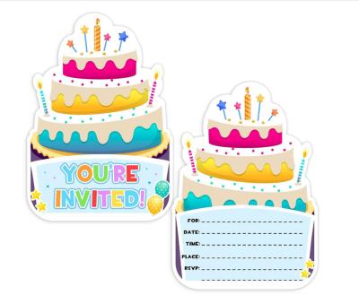 China Modern high quality birthday invitation card fun cake design birthday invitation card for boys and girls for sale