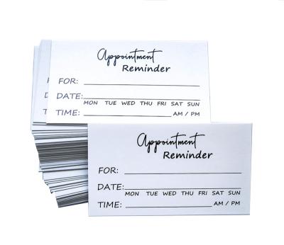 China Business Minimalist Useful High Quality Easy To Write On Appointment Reminder Cards For Therapist Doctor Hair Salon Bakery Restaurants for sale