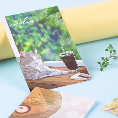 China Waterproof Lamination Cat Post Cards Cat Lover Gift Cute Cards Funny Animal Postcard Business.office.gift .promotion.etc for friends gift for sale