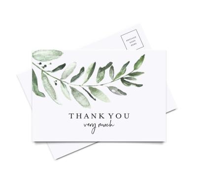 China Unique Business.office.gift .promotion.etc All Occasion Greenery Reply Cards Rustic Blank Thank You Postcards Weddings Birthday Parties for sale