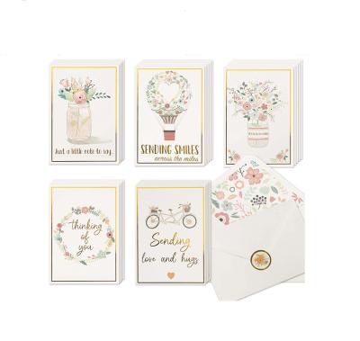 China Business.office.gift .promotion.etc premium quality bulk boxed set watercolor gold foil greeting card with white paper envelope greeting card for all business. 'occasion for sale