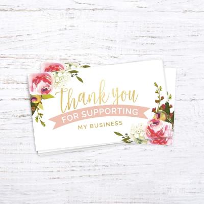 China Business.office.gift .promotion.etc unique design pink floral thank you for your business card blank back business card for small business online store for sale