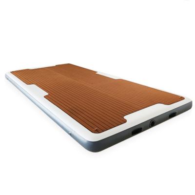 China Factory Wholesale Unisex Wooden Grain Deck Dock Inflatable Yacht Floating Water Mat for sale