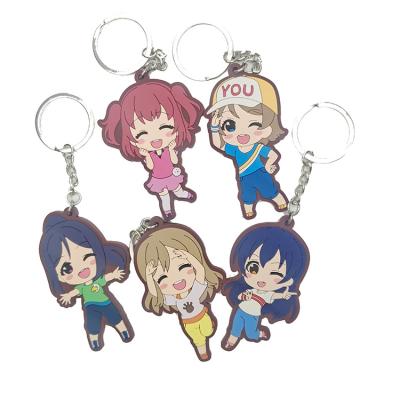 China Eco-Friendly Key Chain For Girls Screen Printed Individually Wrapped Cartoon Anime PVC Keychain for sale