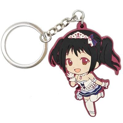 China Japan fashion plastic kawaii character key chains 2D eco-friendly personalized PVC key tag for sale