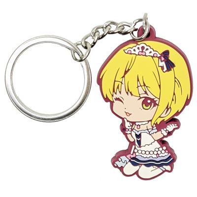 China Eco-friendly promotional high quality cute cartoon key kawaii charm bag keyholder PVC key chains for sale