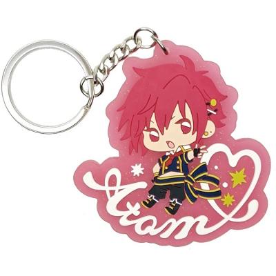 China Souvenir Pantone Fashion Cartoon Japan Character Key Chain Anime Key Chains Eco-friendly Cute Keyring for sale