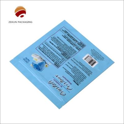 China Moisture Proof Durable Food Packaging Flat Bottom Pouch With Zipper for sale